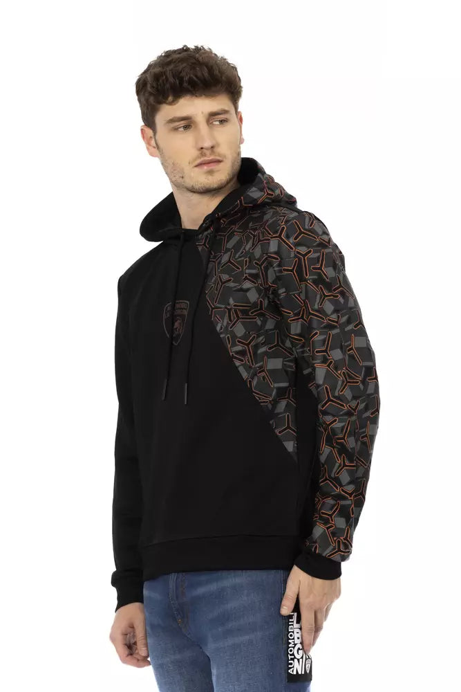 Automobili Lamborghini Herren-Kapuzenpullover aus schwarzer Baumwolle