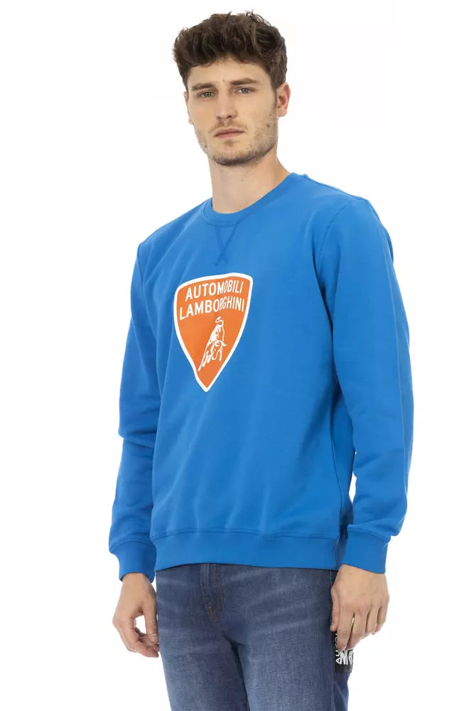 Pull homme en coton bleu Automobili Lamborghini