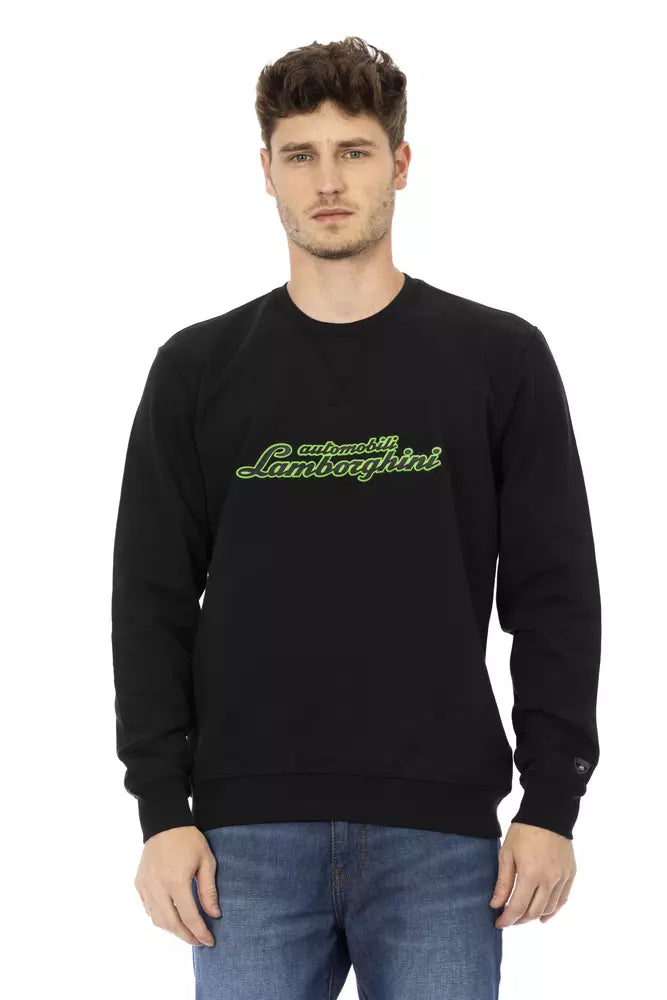 Pull homme en coton noir Automobili Lamborghini