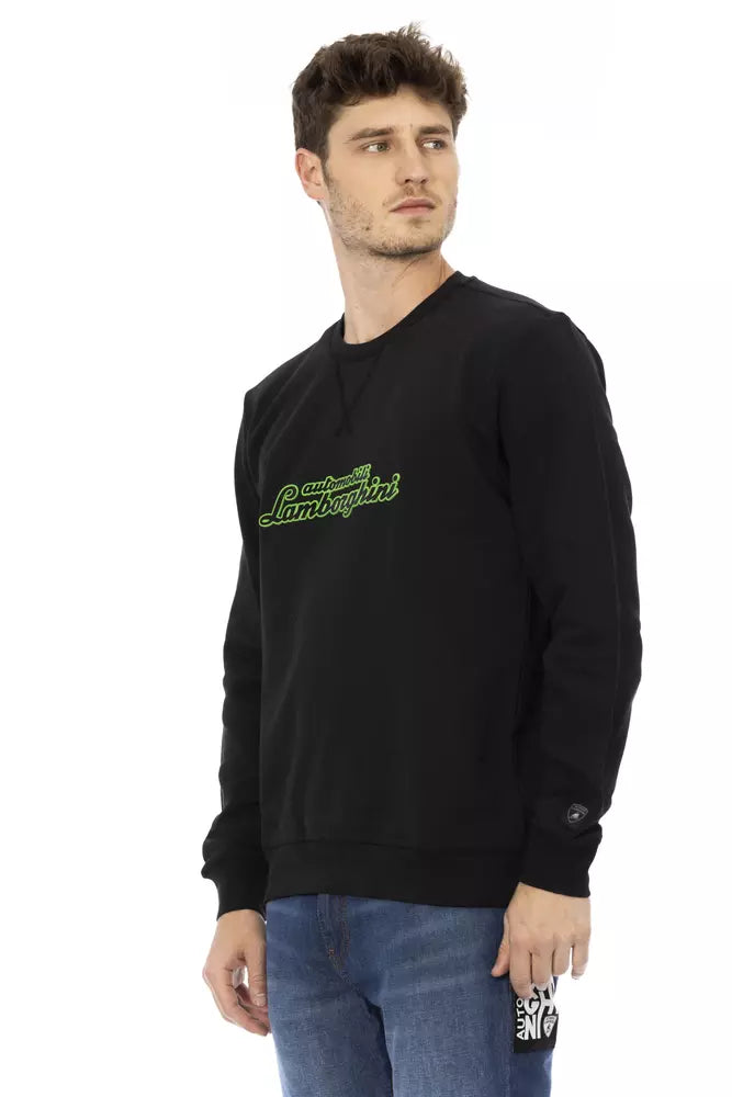 Pull homme en coton noir Automobili Lamborghini