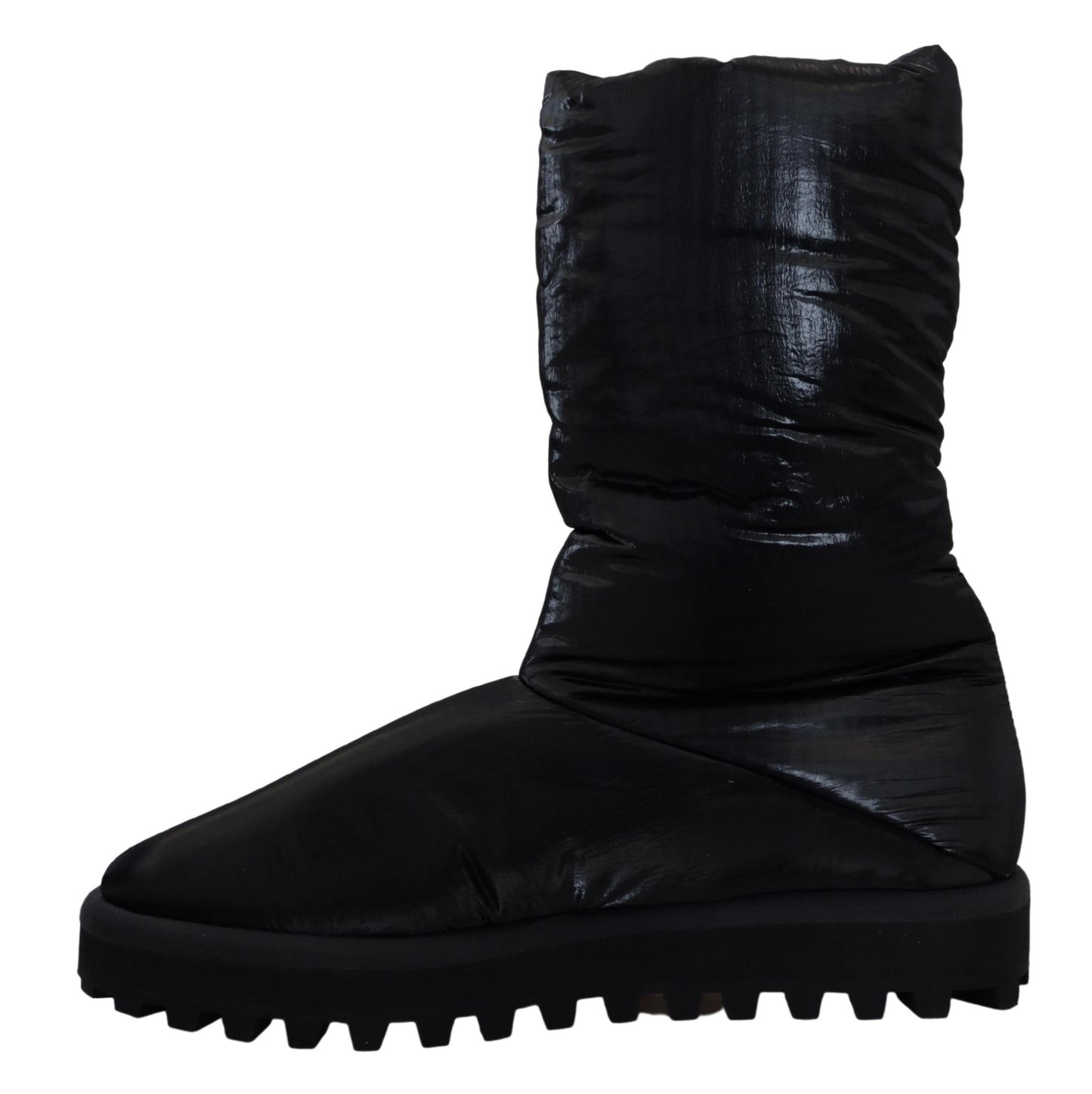 Bottes noires Dolce & Gabbana, chaussures d'hiver mi-mollet rembourrées