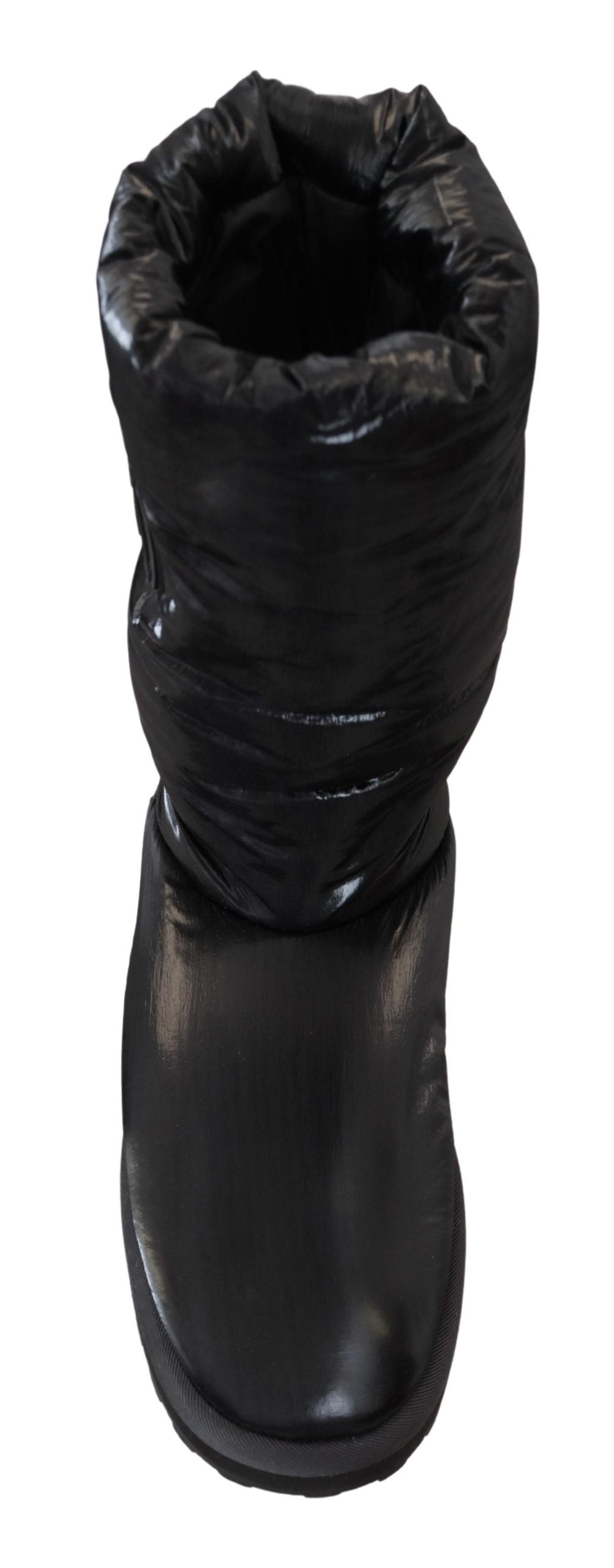 Bottes noires Dolce & Gabbana, chaussures d'hiver mi-mollet rembourrées