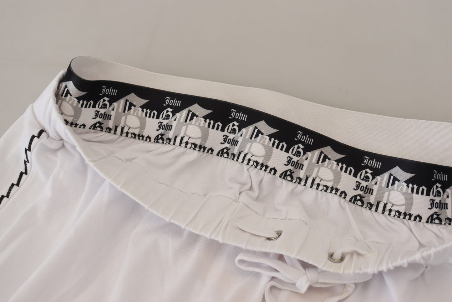John Galliano Weiße Baumwoll-Logo-lose Herrenhose