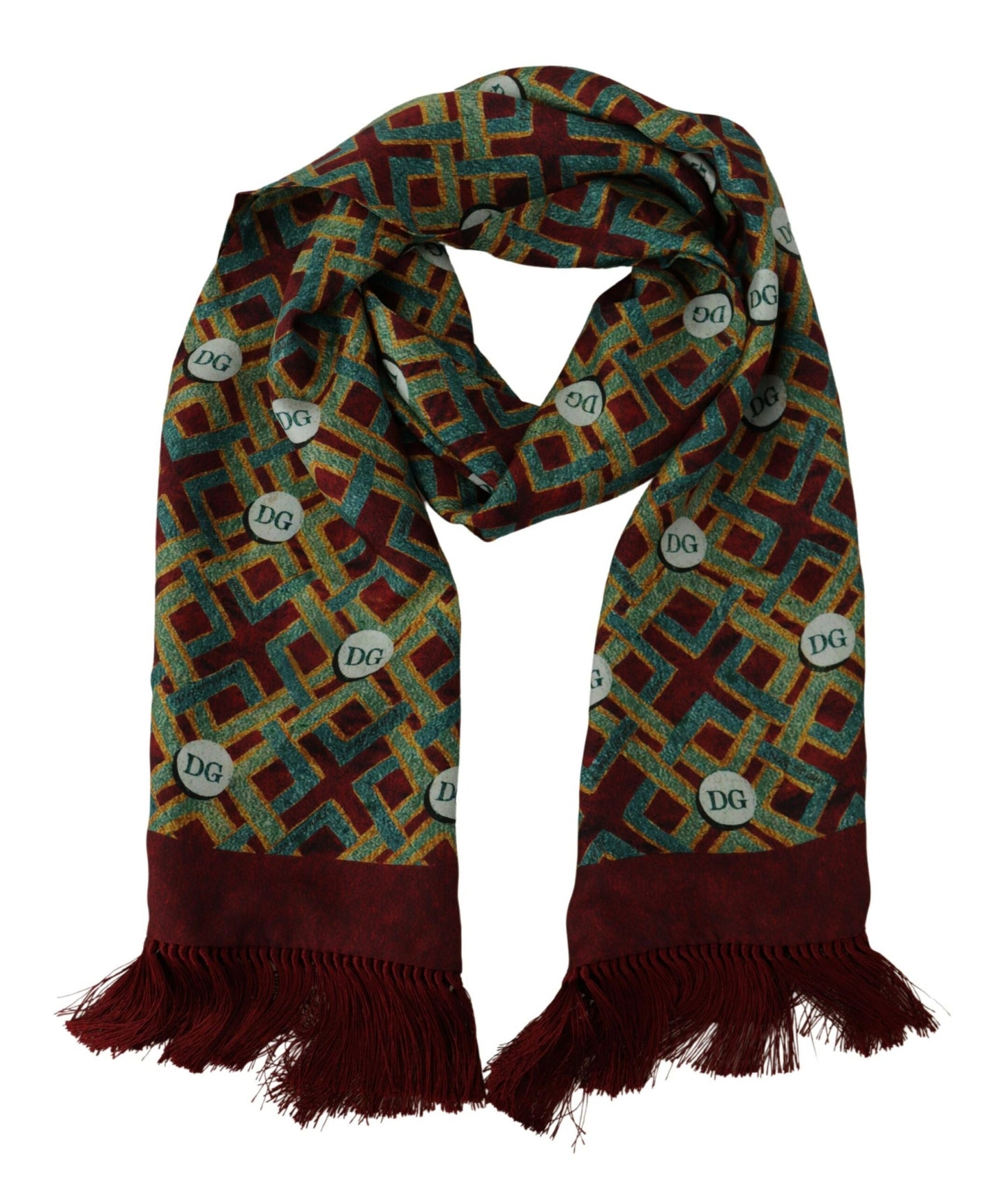Dolce & Gabbana Écharpe à franges multicolore avec logo DG
