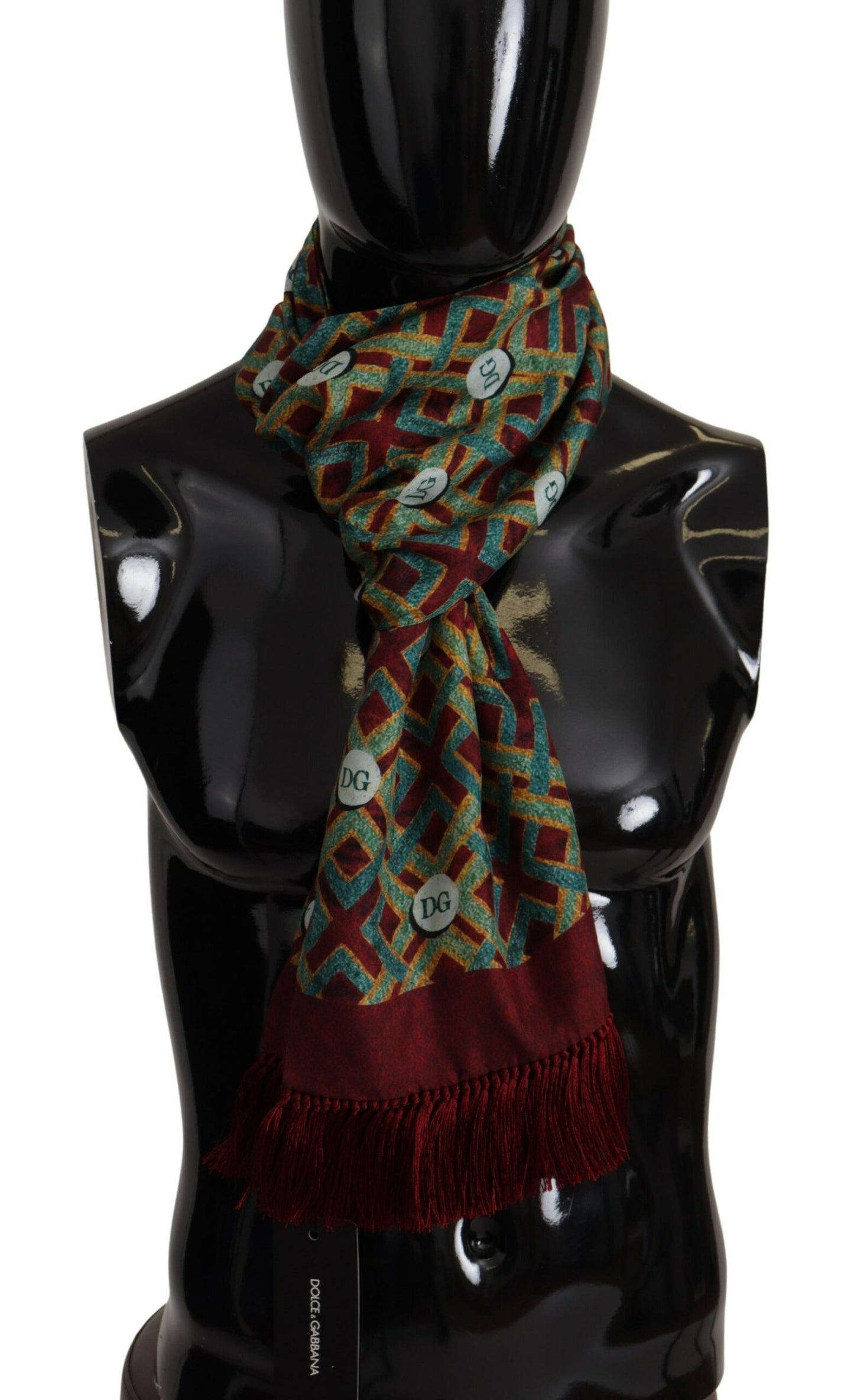 Dolce & Gabbana Écharpe à franges multicolore avec logo DG