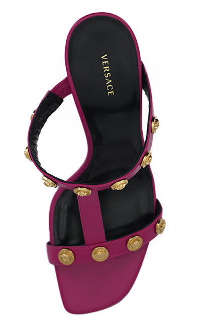 Versace – Elegante, violette Sandalen aus Kalbsleder