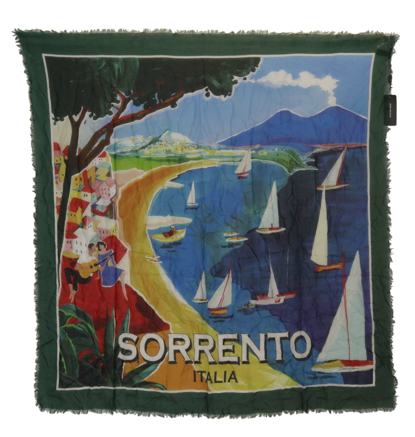 Foulard châle à franges multicolore Sorrento DG de Dolce & Gabbana