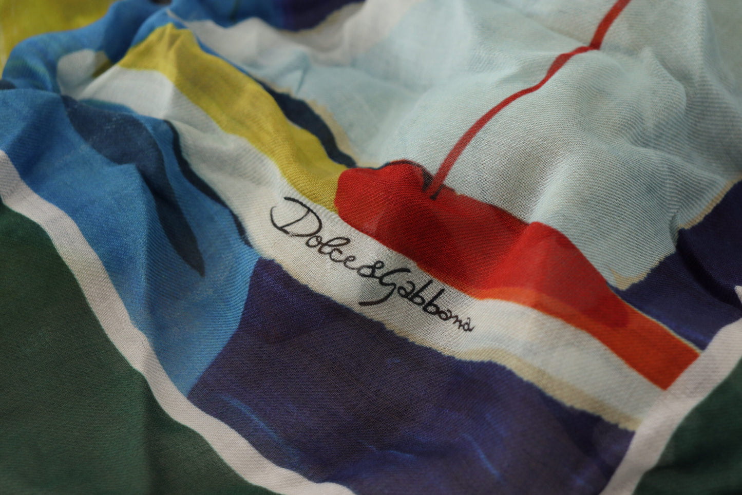 Foulard châle à franges multicolore Sorrento DG de Dolce & Gabbana