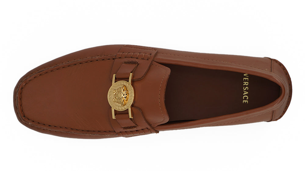 Mocassins Versace élégants en cuir à motif Medusa