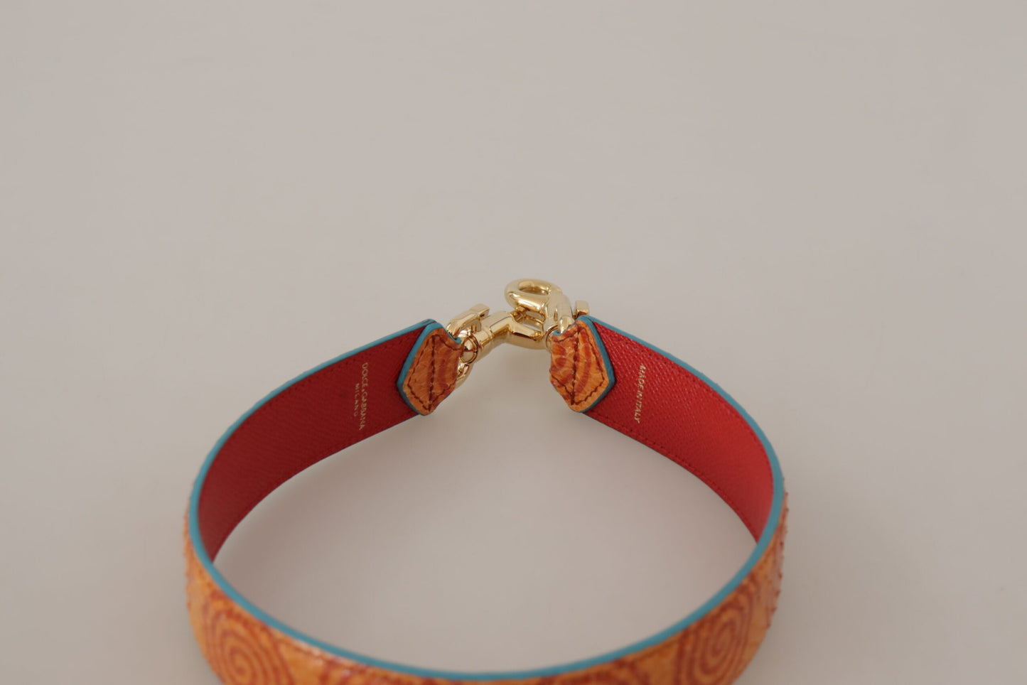 Sac à bandoulière Dolce & Gabbana en cuir orange à imprimé tourbillons
