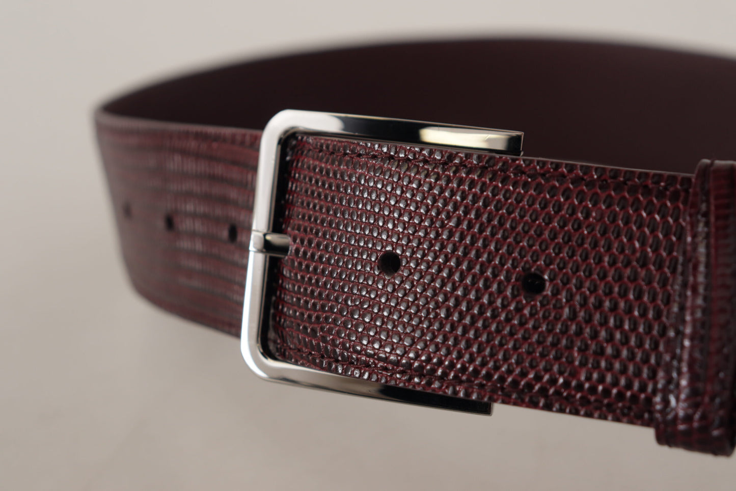 Ceinture Dolce & Gabbana en cuir de veau marron avec boucle large gravée du logo