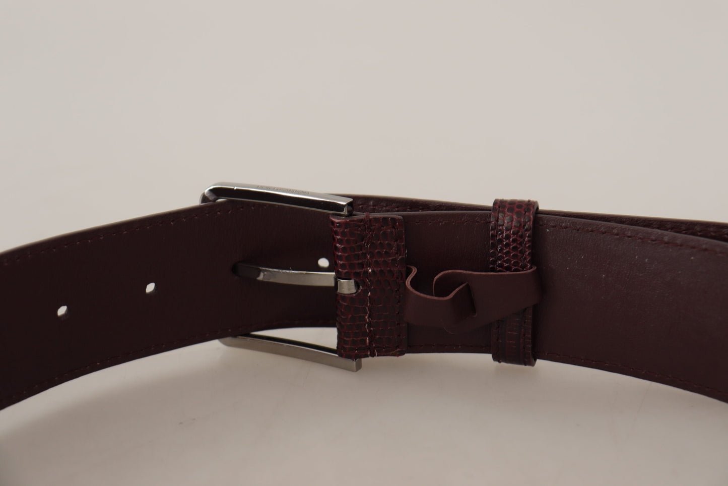 Ceinture Dolce & Gabbana en cuir de veau marron avec boucle large gravée du logo