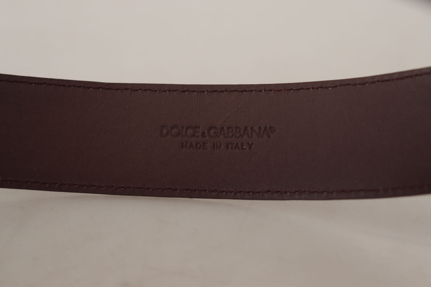 Ceinture Dolce & Gabbana en cuir de veau marron avec boucle large gravée du logo