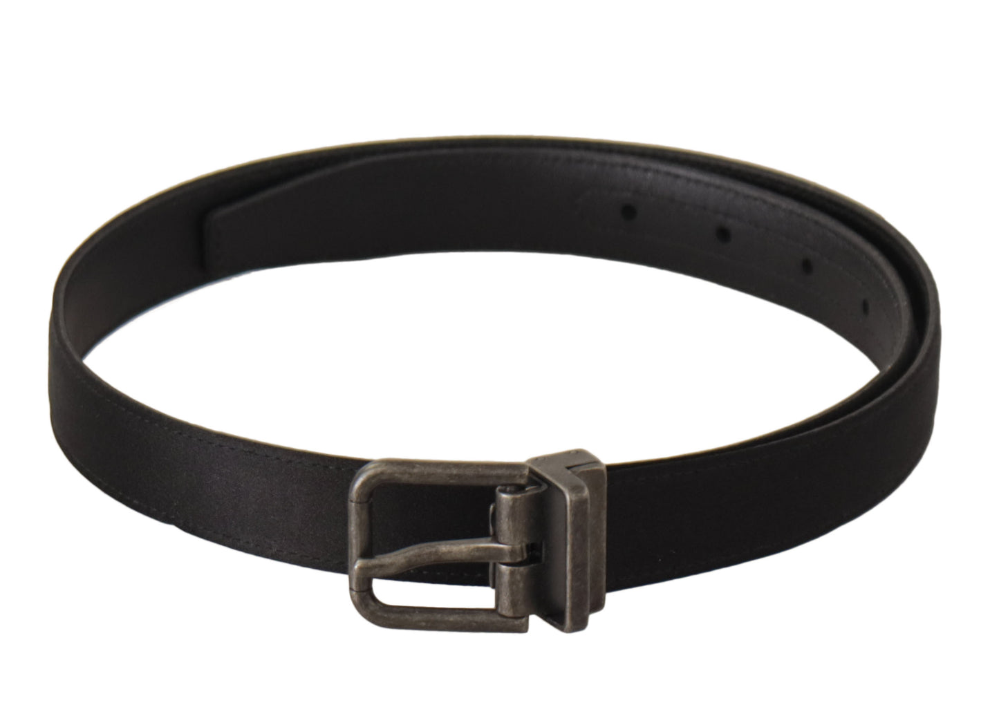 Ceinture Dolce & Gabbana en cuir de veau noir avec boucle en métal vintage