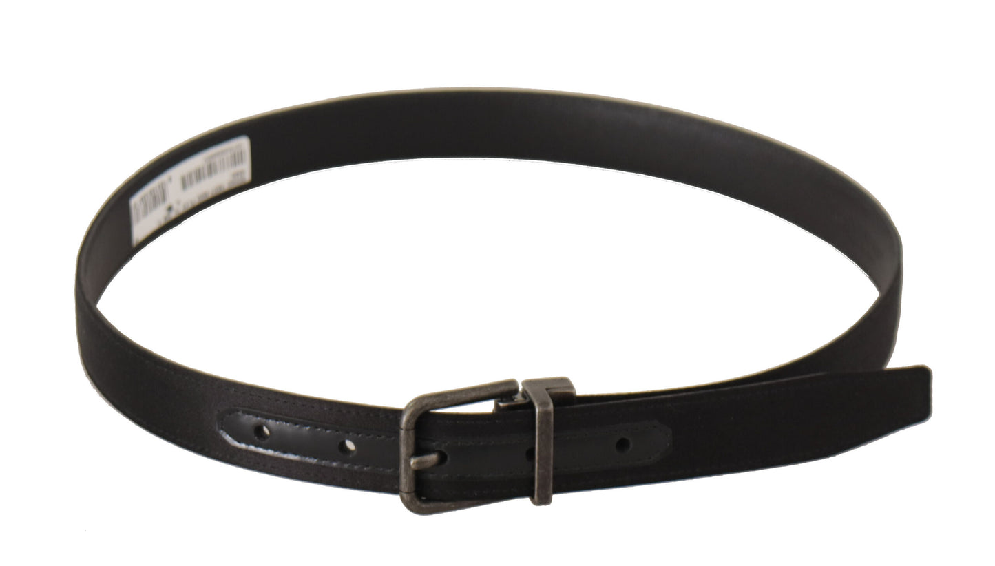 Ceinture Dolce & Gabbana en cuir de veau noir avec boucle en métal vintage