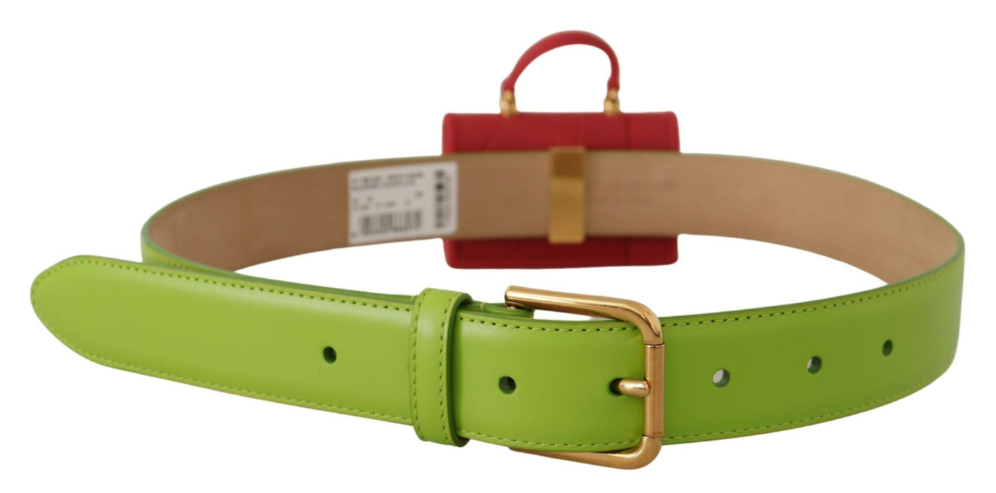 Dolce & Gabbana Sac micro-casque en cuir vert Devotion Heart avec ceinture pour écouteurs