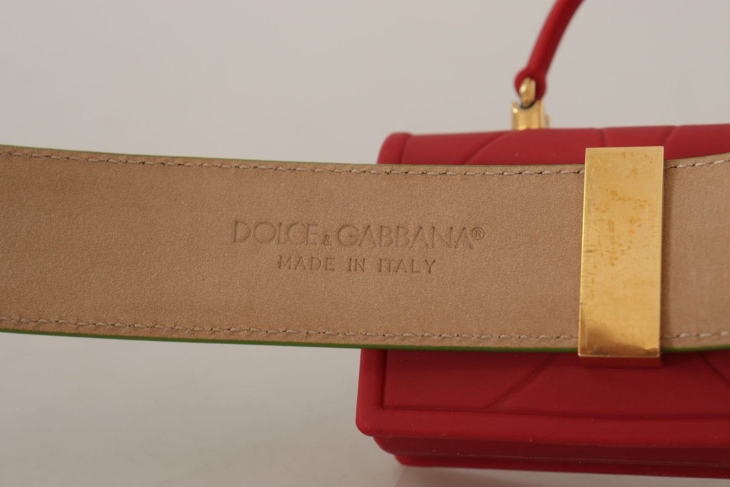 Dolce & Gabbana Sac micro-casque en cuir vert Devotion Heart avec ceinture pour écouteurs