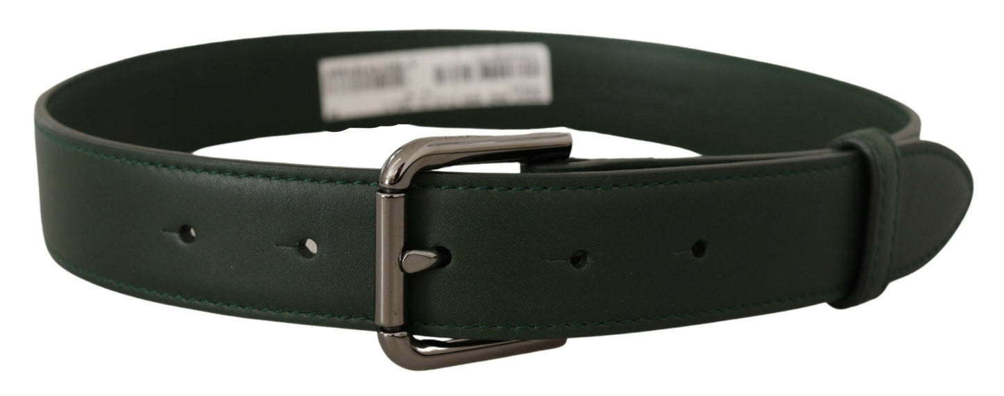 Ceinture Dolce & Gabbana en cuir vert armée avec boucle en métal et logo