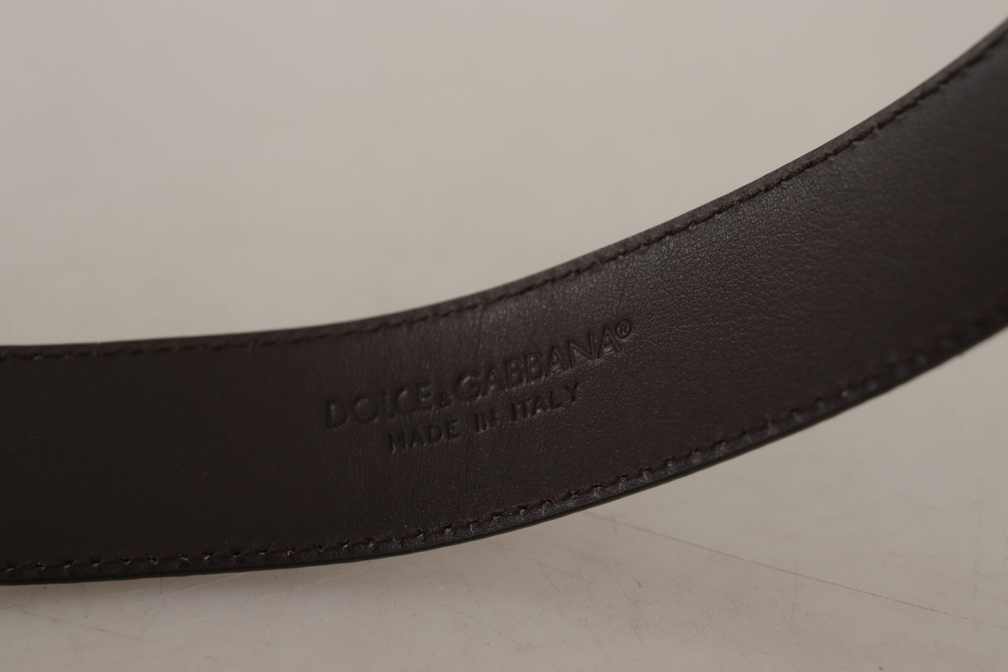 Ceinture à boucle logo en cuir exotique à imprimé animalier Dolce & Gabbana marron Amore