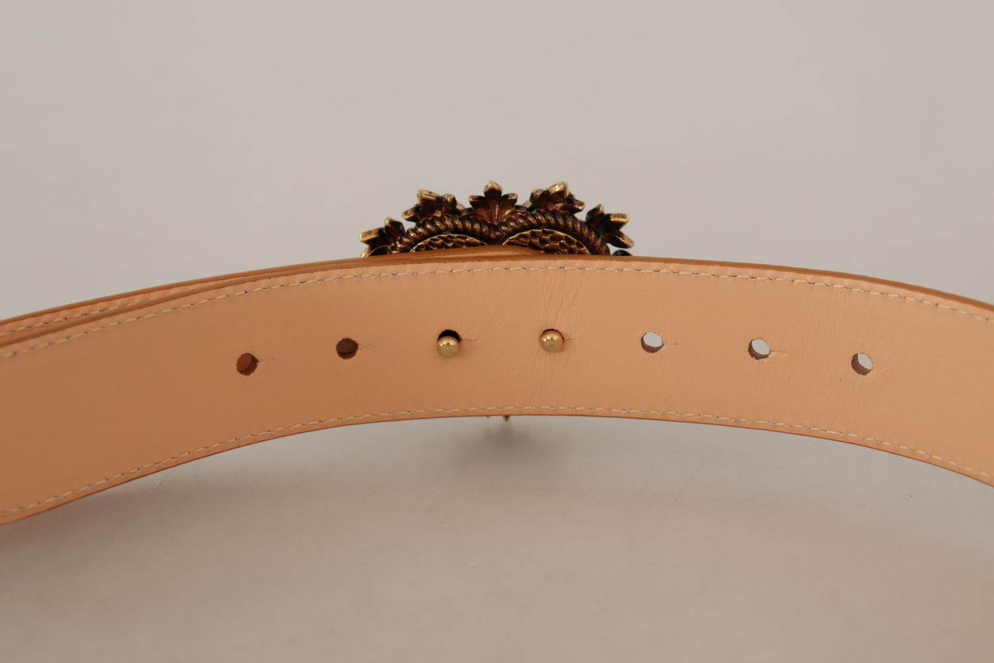 Ceinture à boucle de taille Dolce & Gabbana beige motif crocodile DEVOTION Heart DG