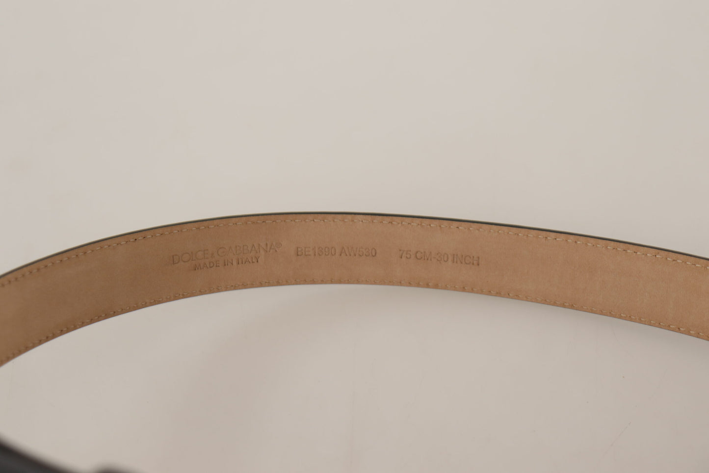 Ceinture Dolce & Gabbana en cuir de veau noir avec boucle à la taille et logo en métal doré