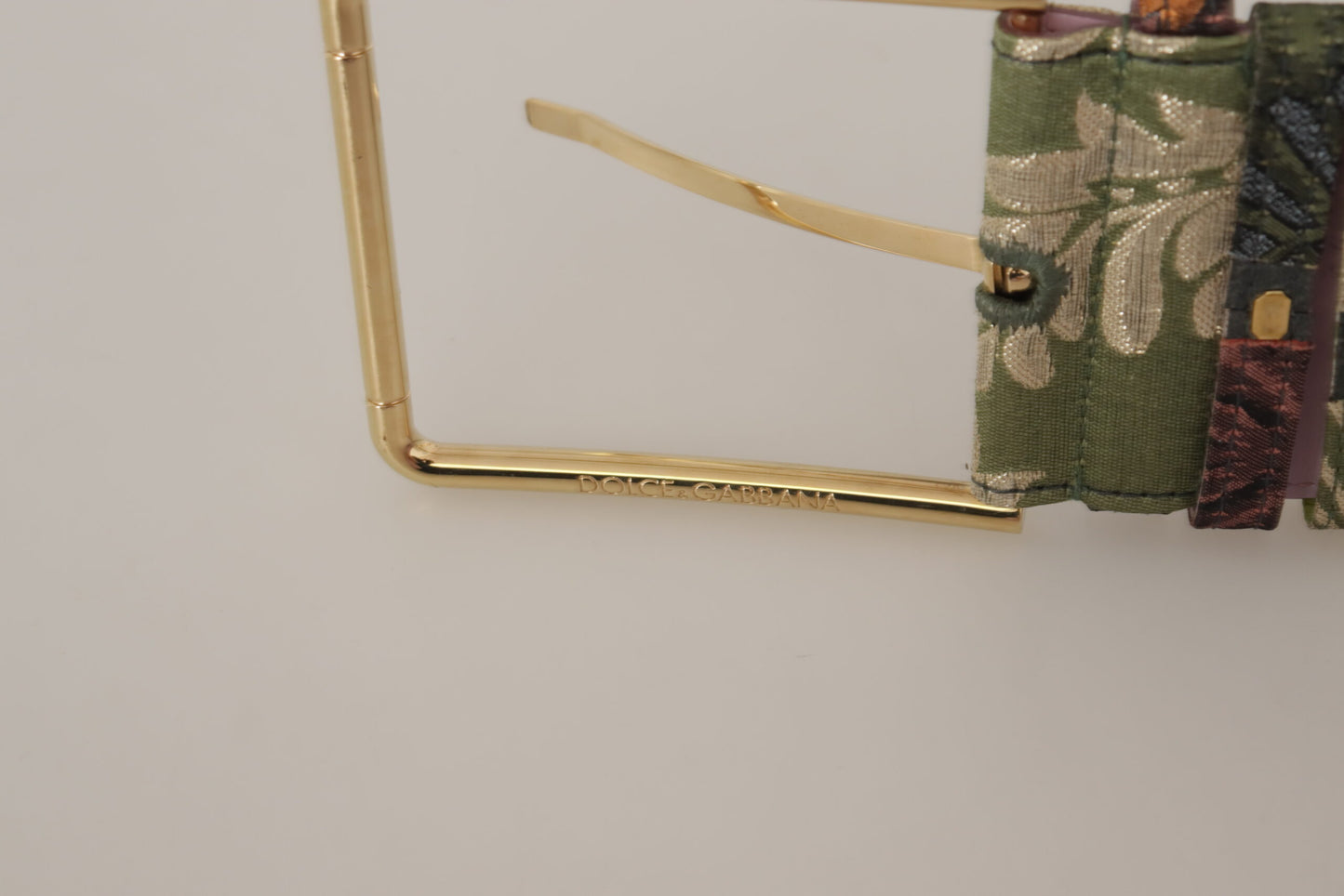 Ceinture Dolce & Gabbana en cuir multicolore brodé avec boucle en métal doré