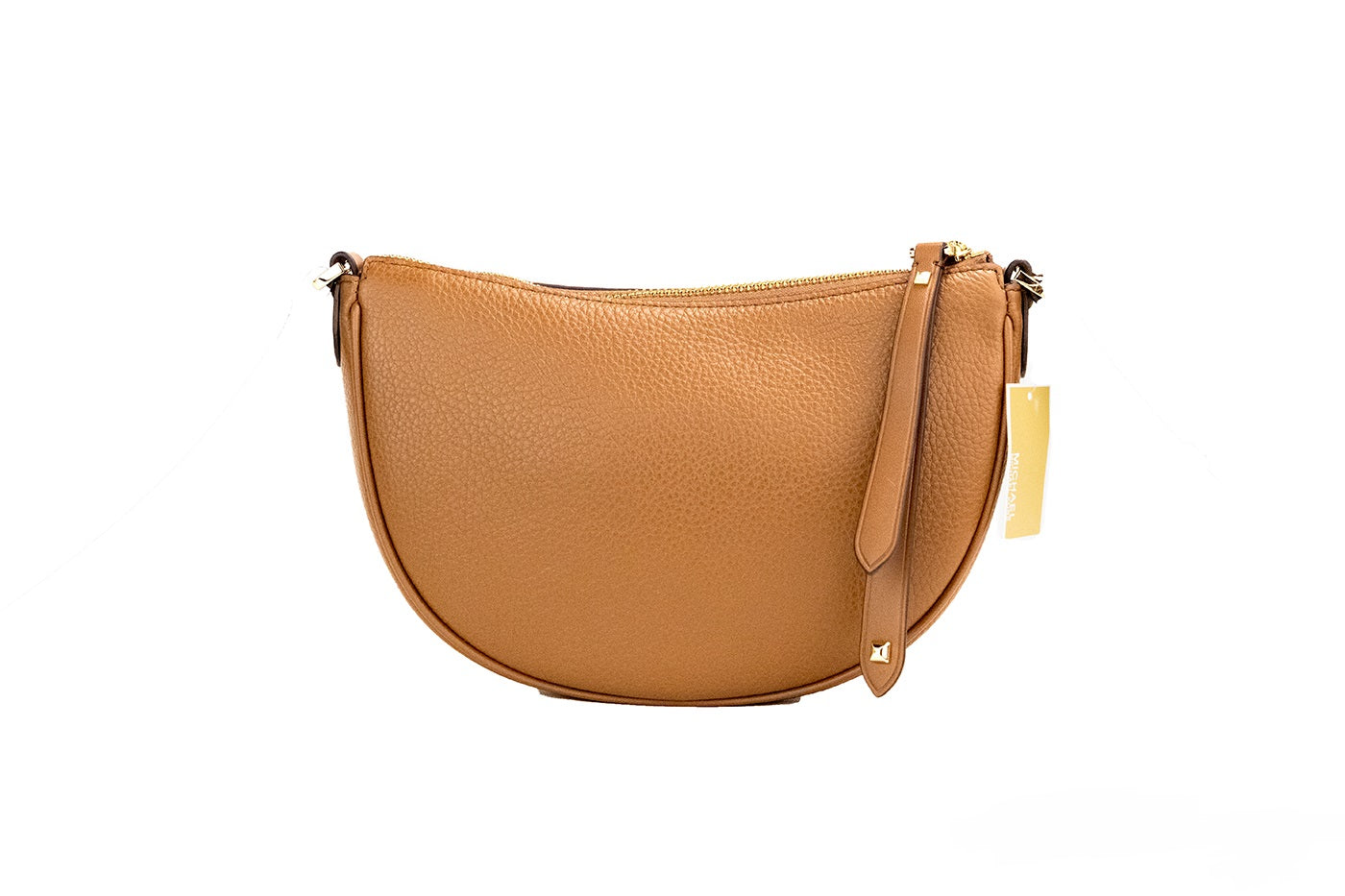 Michael Kors Dover Kleines Gepäckstück, genarbtes Leder, Halbmond-Umhängetasche