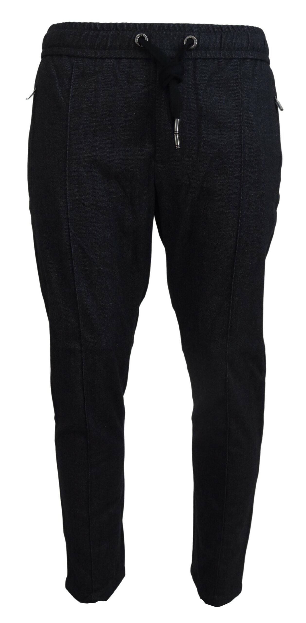 Pantalon fuselé en coton gris Dolce & Gabbana
