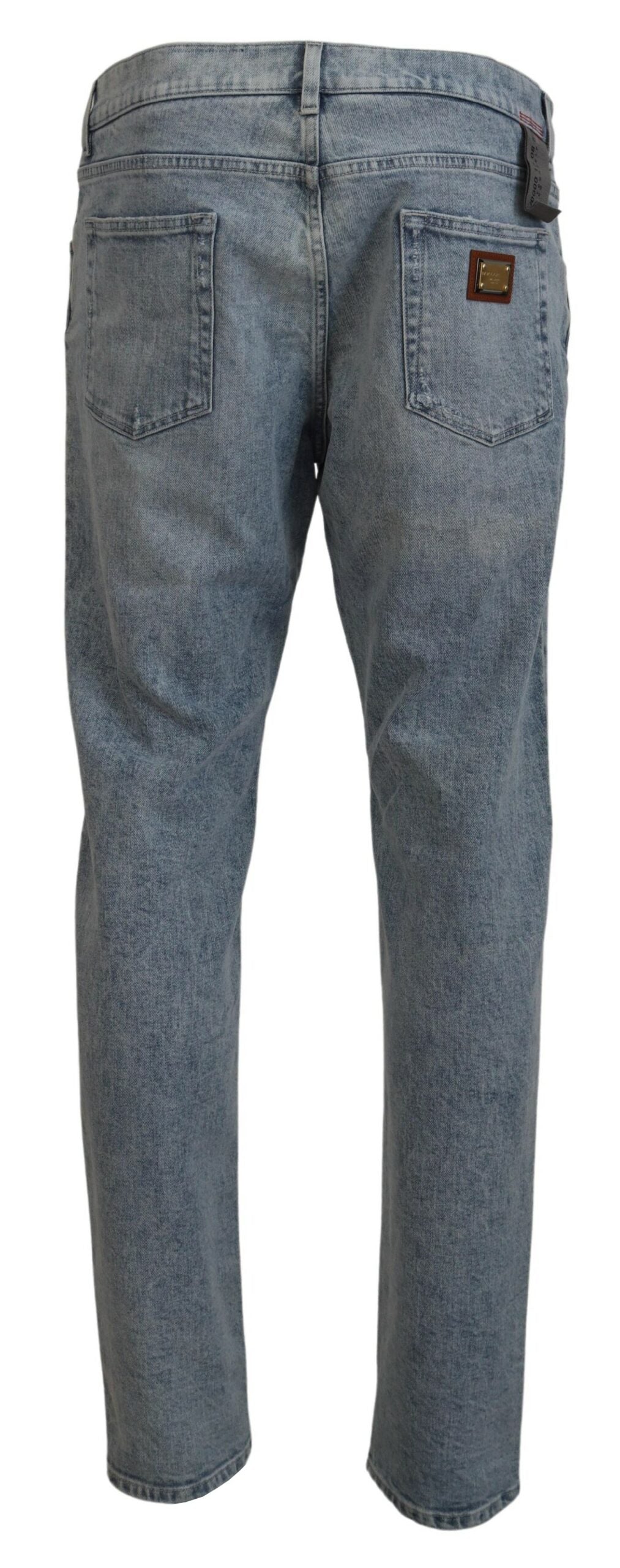 Jean slim en coton bleu délavé Dolce & Gabbana