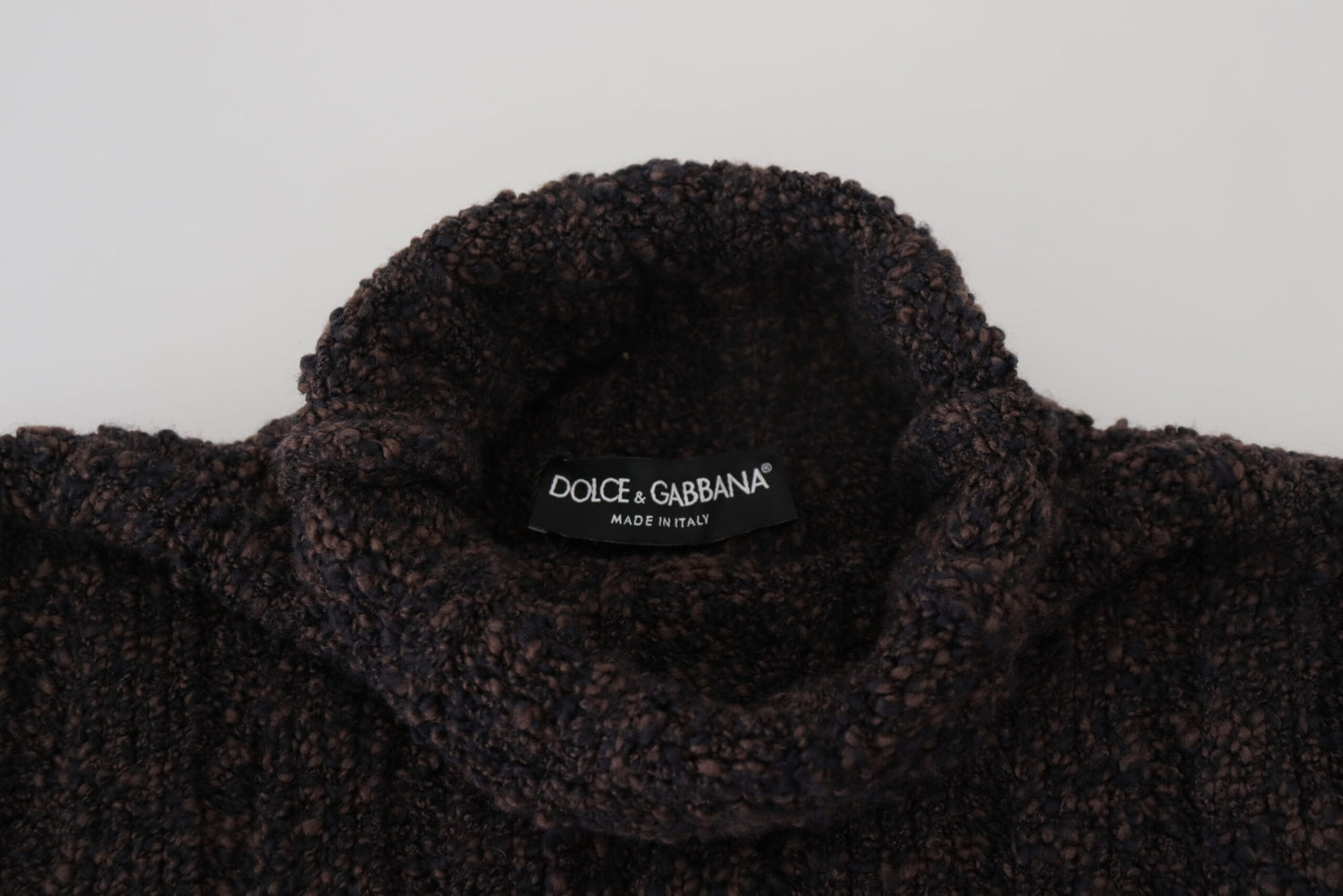 Pull à col roulé en laine marron Dolce & Gabbana
