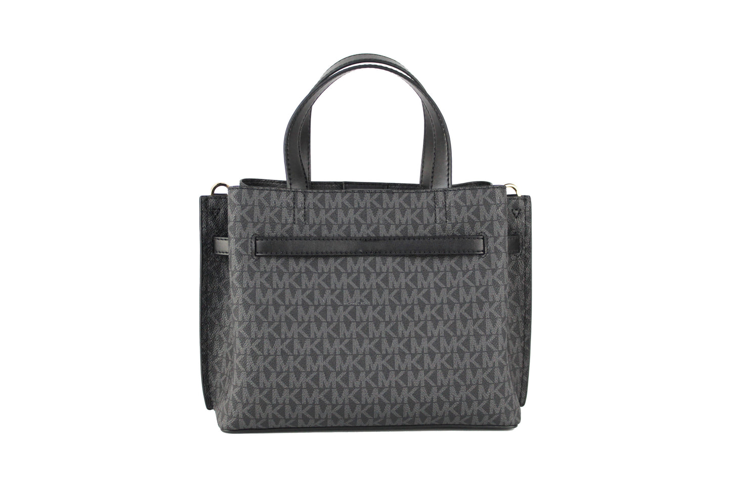 Michael Kors Emilia Kleine schwarze Signature PVC-Umhängetasche