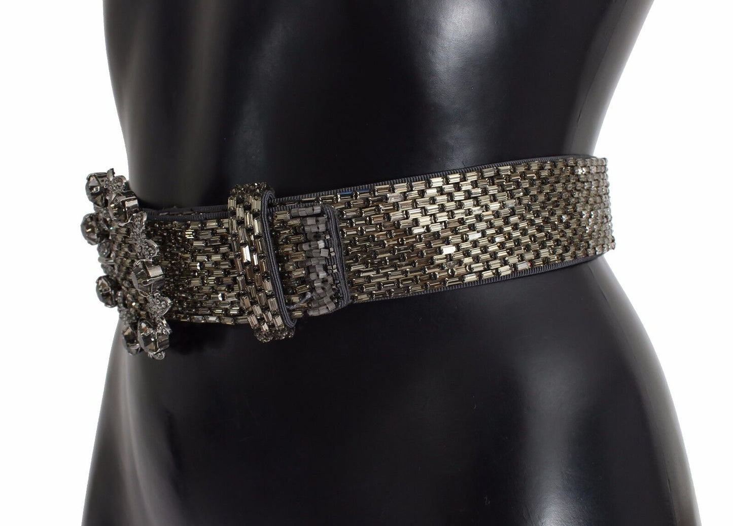 Ceinture à paillettes multicolore Dolce & Gabbana avec large boucle en cristal