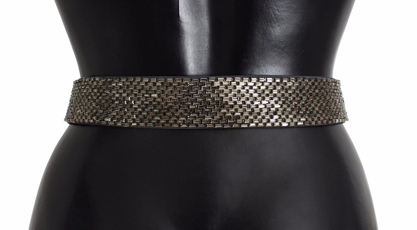 Ceinture à paillettes multicolore Dolce & Gabbana avec large boucle en cristal