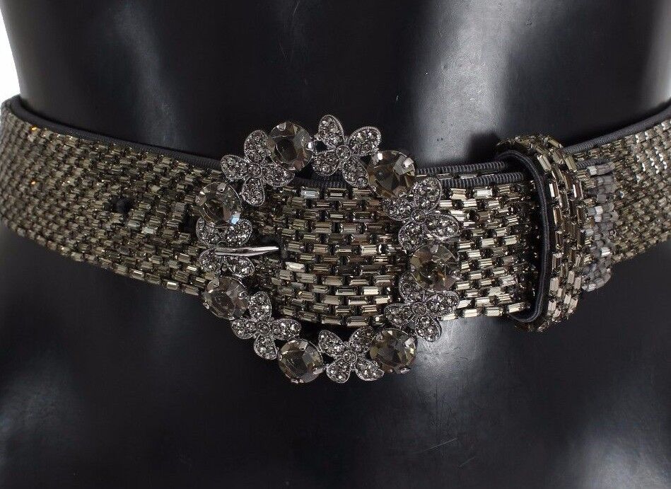 Ceinture à paillettes multicolore Dolce & Gabbana avec large boucle en cristal