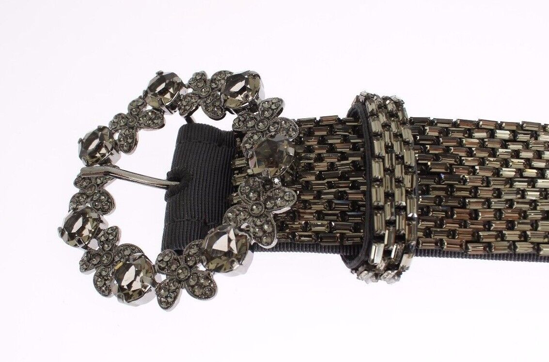 Ceinture à paillettes multicolore Dolce & Gabbana avec large boucle en cristal