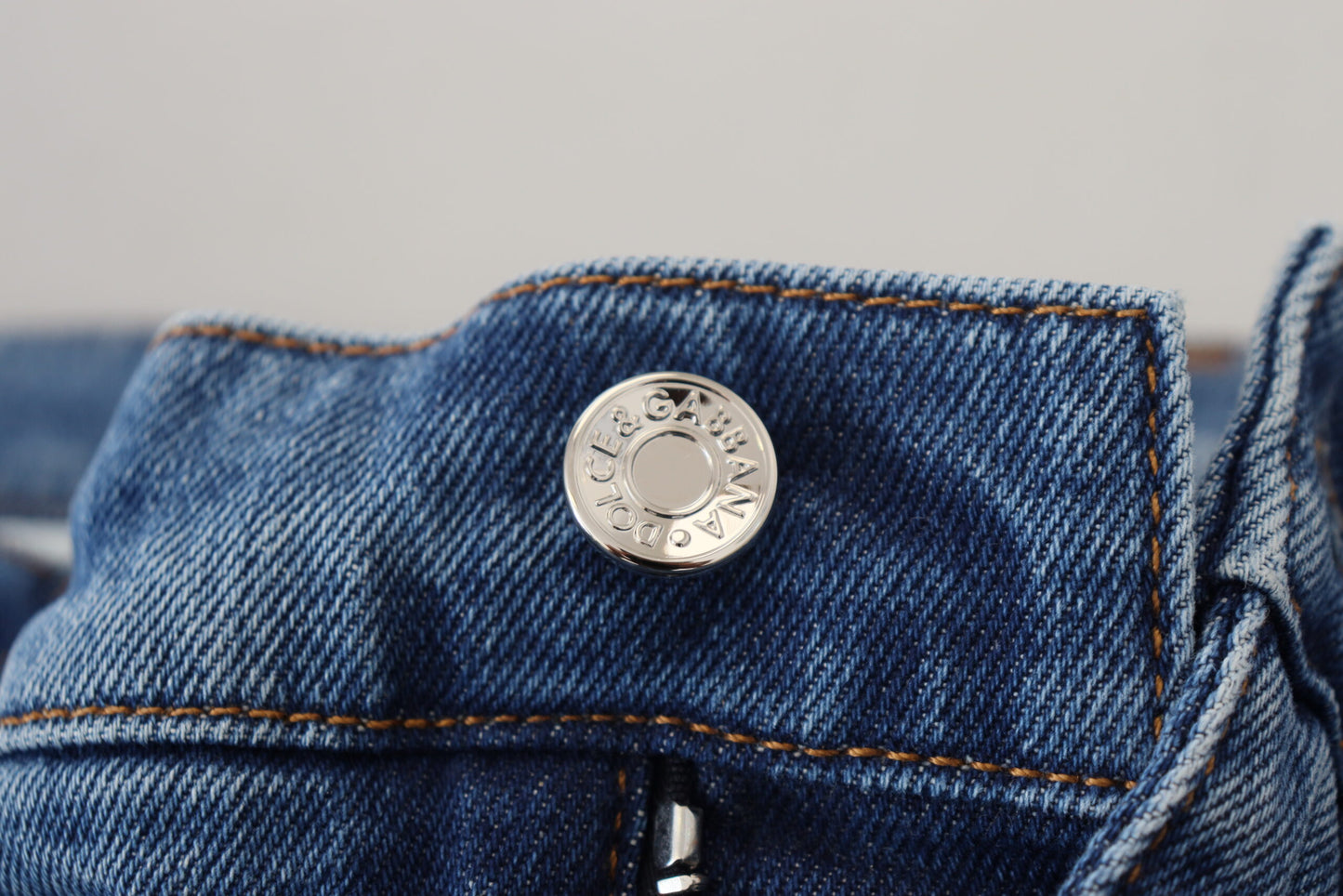 Jean skinny en coton délavé bleu Dolce & Gabbana