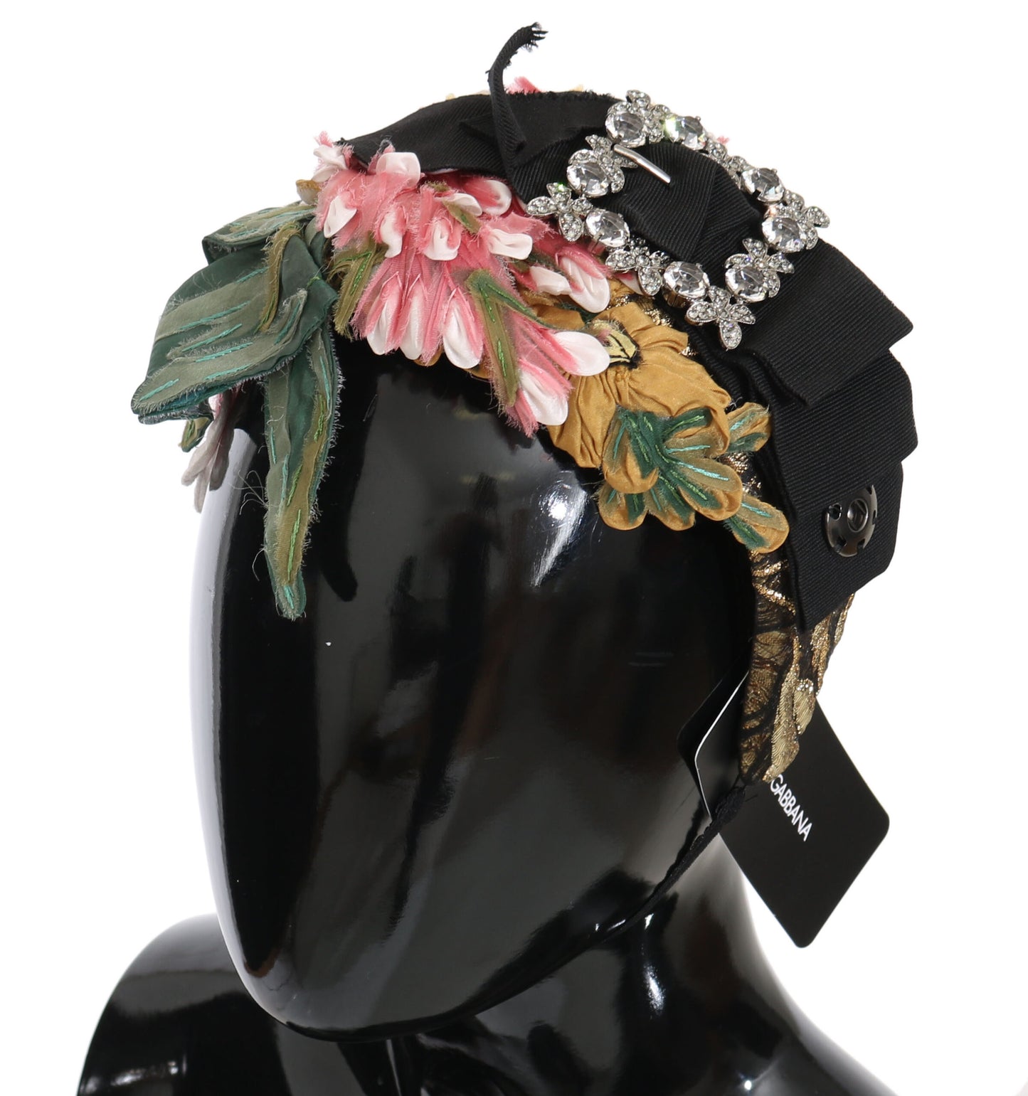 Serre-tête diadème à nœud floral en cristal multicolore Dolce & Gabbana