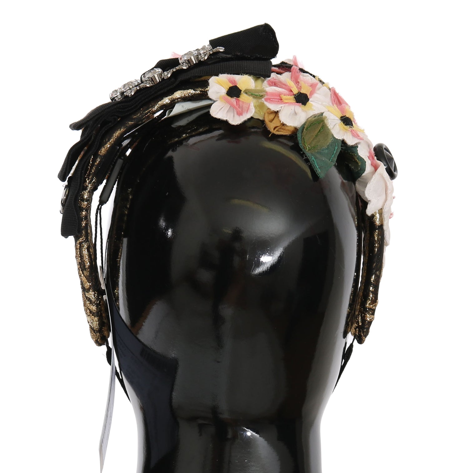 Serre-tête diadème à nœud floral en cristal multicolore Dolce & Gabbana