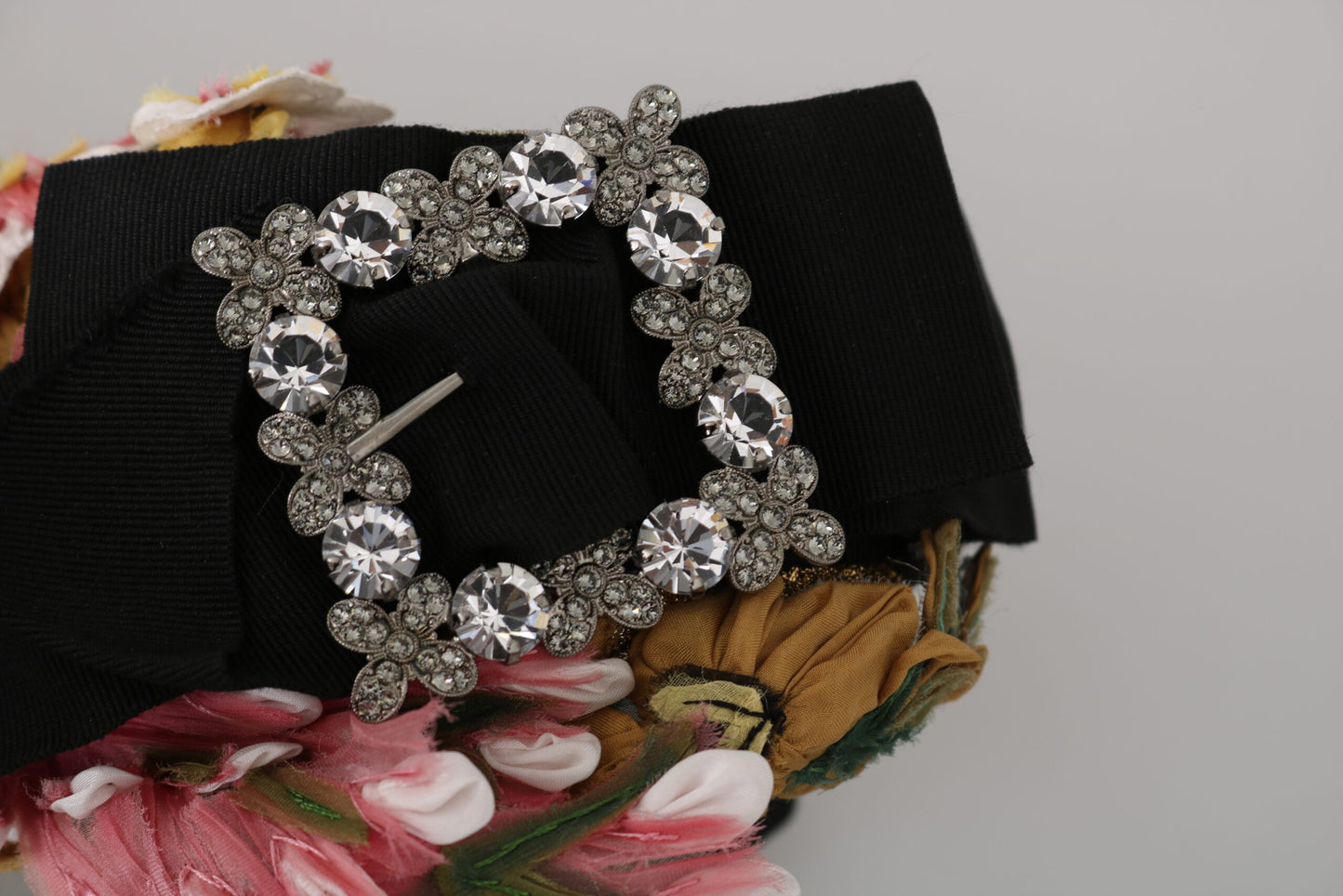Serre-tête diadème à nœud floral en cristal multicolore Dolce & Gabbana