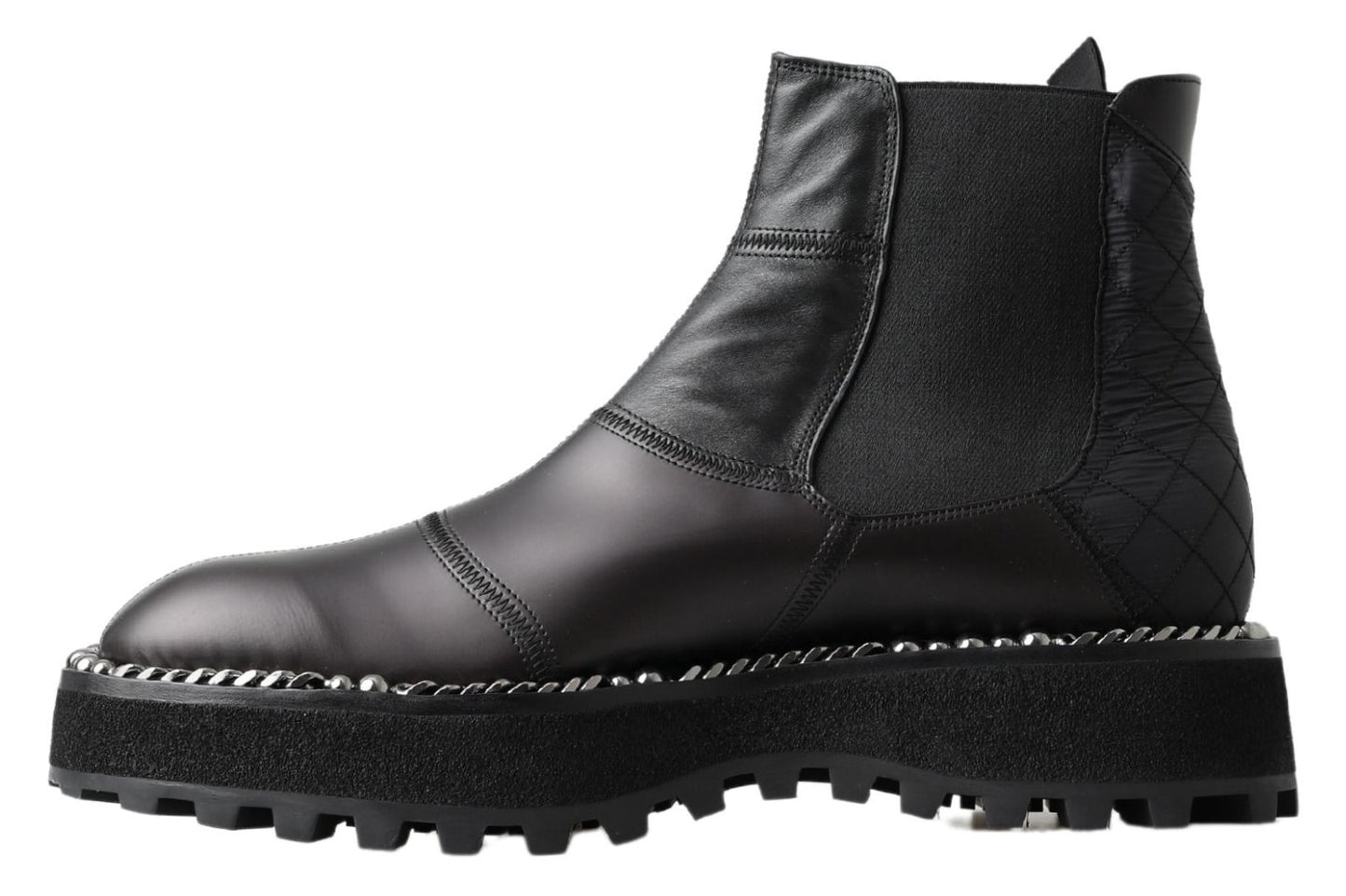 Bottes extensibles à enfiler en cuir noir Dolce & Gabbana