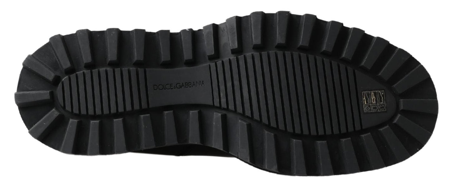 Bottes extensibles à enfiler en cuir noir Dolce & Gabbana