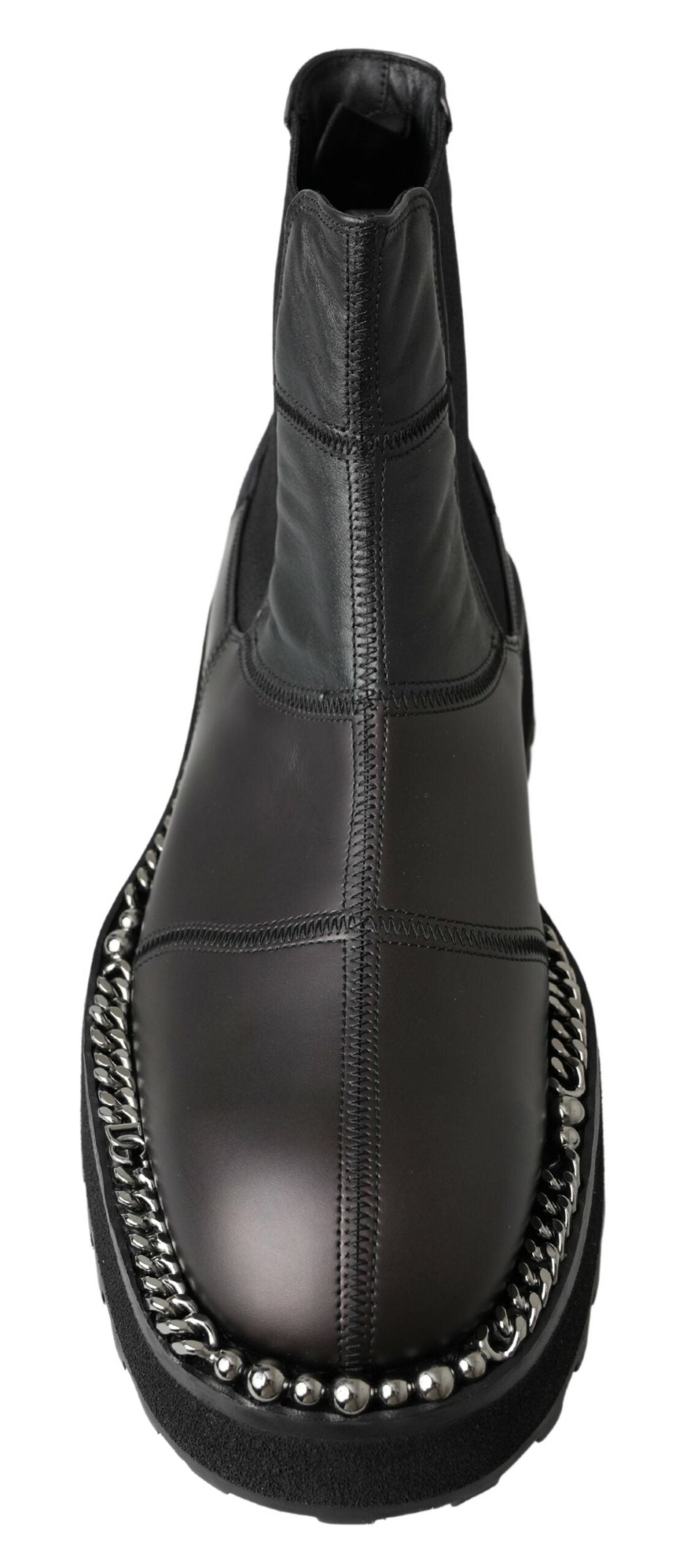 Bottes extensibles à enfiler en cuir noir Dolce & Gabbana