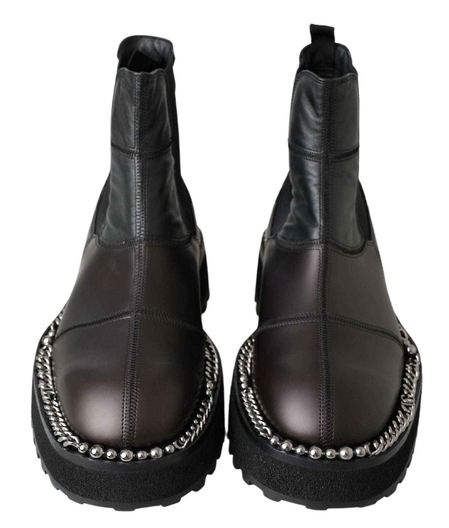 Bottes extensibles à enfiler en cuir noir Dolce & Gabbana