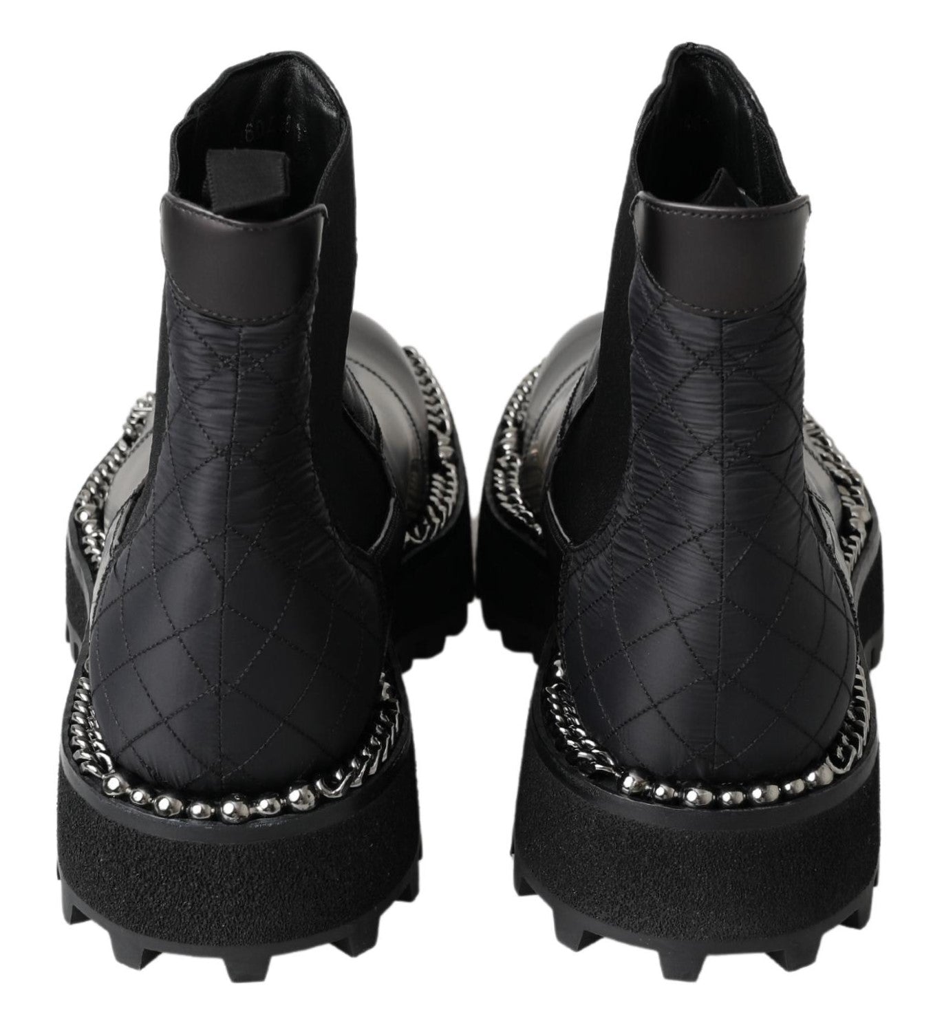 Bottes extensibles à enfiler en cuir noir Dolce & Gabbana