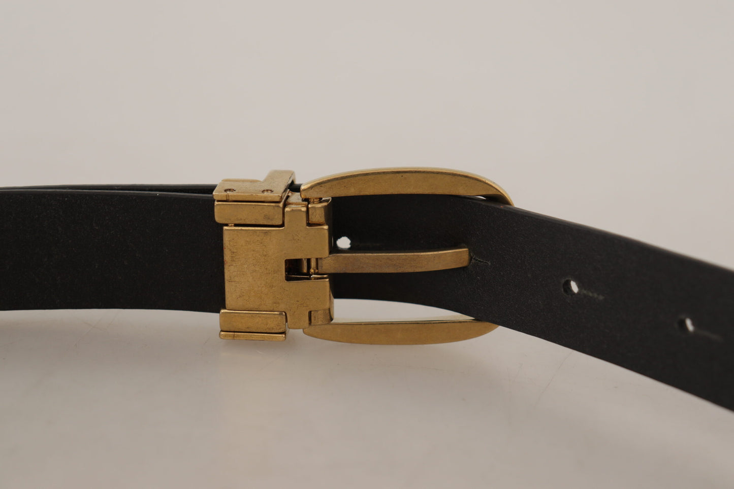 Ceinture classique vintage en cuir marron Dolce & Gabbana avec boucle en métal