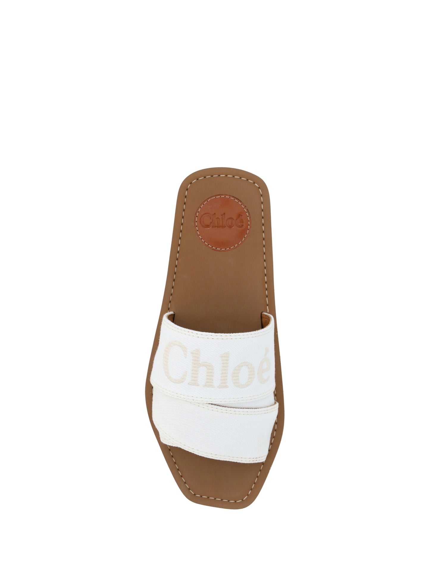 Chloé Elegante weiße Pantoletten aus Baumwolle