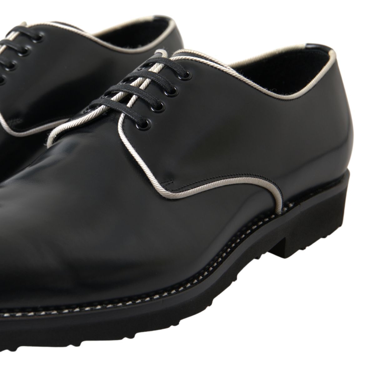 Chaussures habillées en cuir noir et blanc Dolce & Gabbana