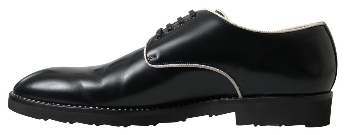 Chaussures habillées en cuir noir et blanc Dolce & Gabbana