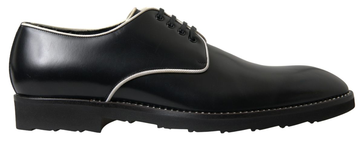 Chaussures habillées en cuir noir et blanc Dolce & Gabbana