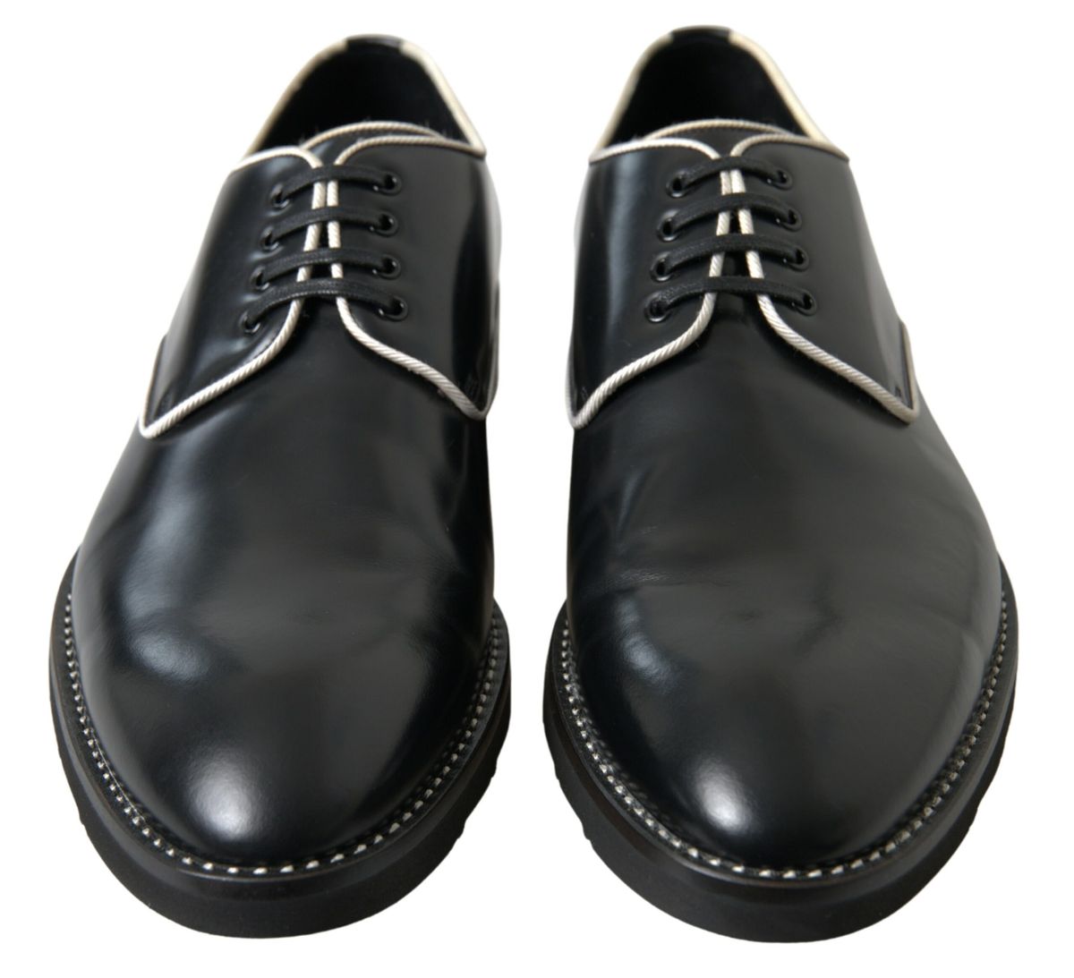 Chaussures habillées en cuir noir et blanc Dolce & Gabbana